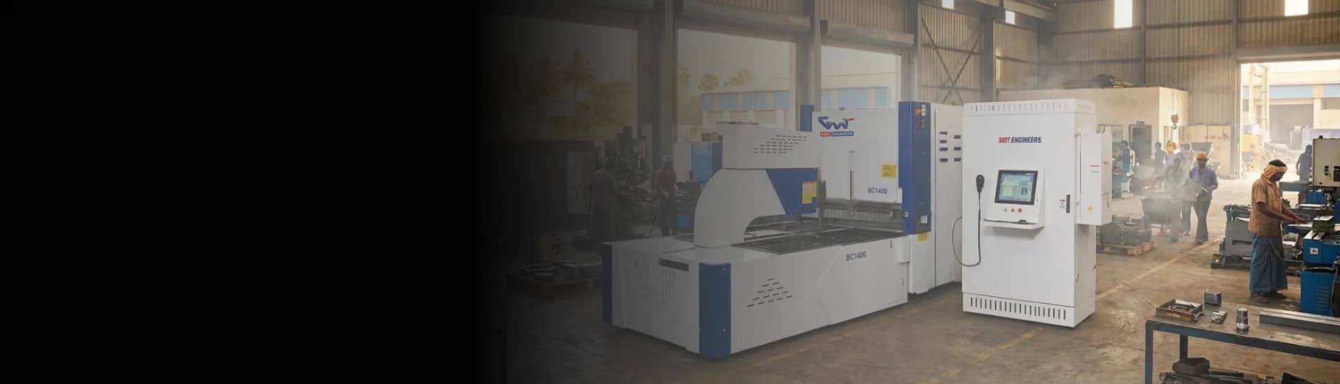 BC Series Automatic Panel Bender machine on factory floor