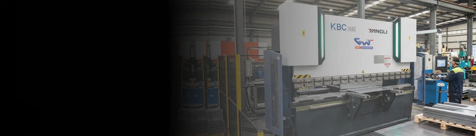 Yangli KBC 1032 High-Speed CNC Press Brake featuring Hybrid Servo technology for 40 percent energy efficiency in sheet metal fabrication.