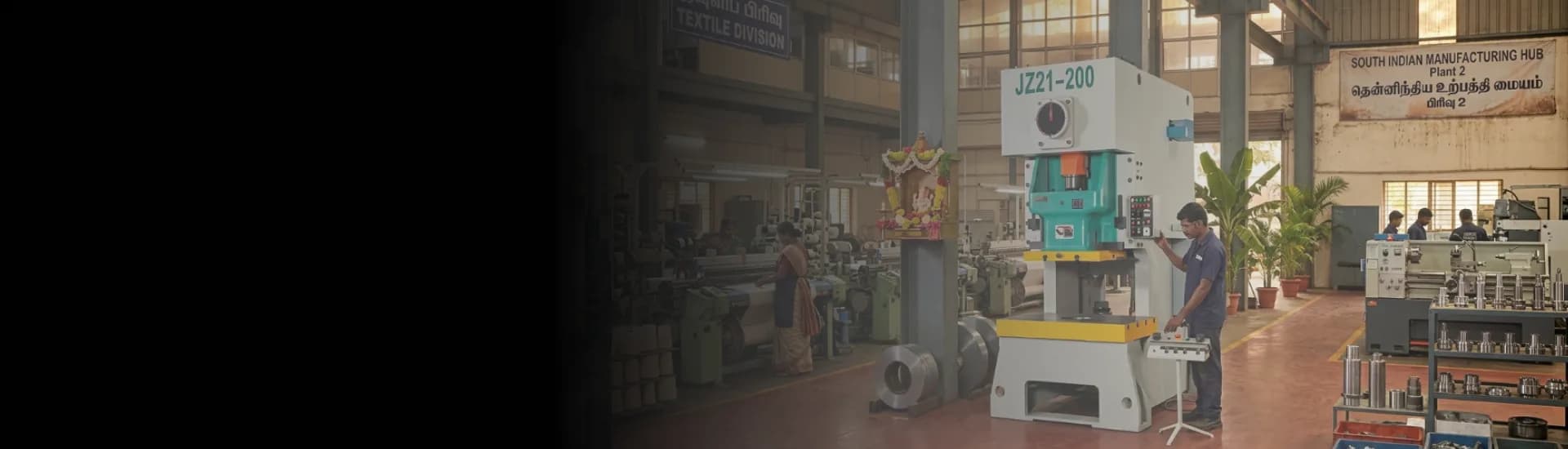 Yangli Power Press machine performing high-precision stamping on a factory floor.